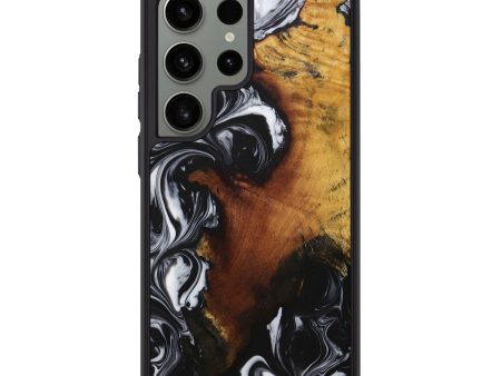 Galaxy S24 Ultra Wood+Resin Phone Case - Abigail (Black & White, 708253) Online now