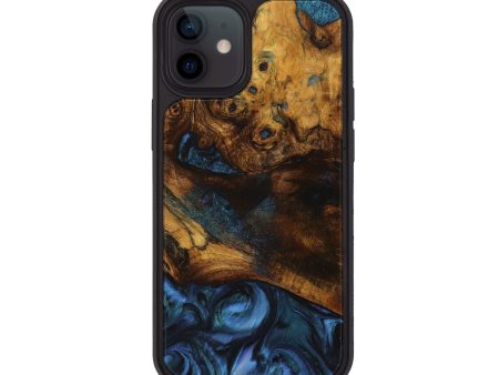 iPhone 12 Wood+Resin Phone Case - Mabel (Blue, 707381) For Discount