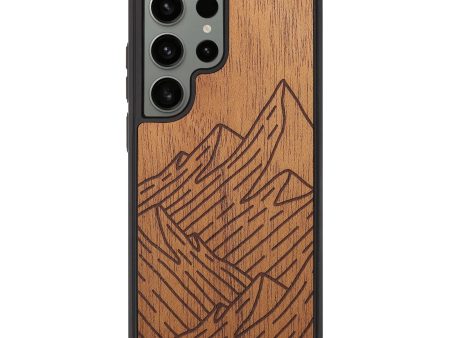 Galaxy S23 Ultra Wood+Resin Phone Case - Mountain - Mahogany (Curated) For Cheap