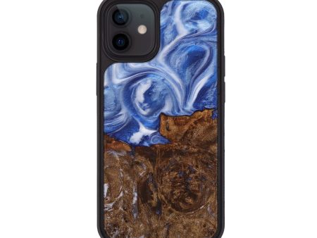 iPhone 12 Wood+Resin Phone Case - Todd (Blue, 710092) Hot on Sale