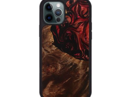 iPhone 12 Pro Wood+Resin Phone Case - June (Red, 707386) on Sale