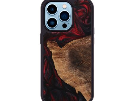 iPhone 14 Pro Wood+Resin Phone Case - Braydon (Red, 709248) Supply