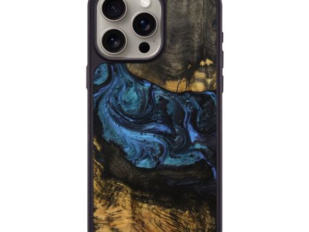 iPhone 15 Pro Max Wood+Resin Phone Case - Sammy (Blue, 709710) Cheap