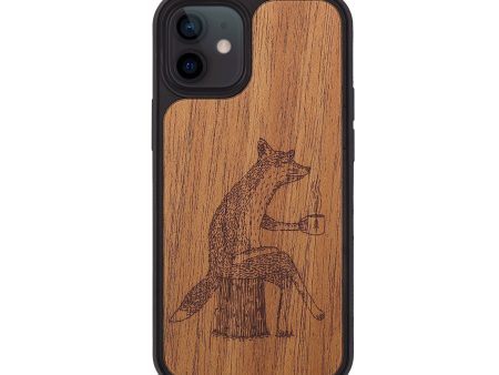 iPhone 12 Wood+Resin Phone Case - Fox - Mahogany (Curated) Supply