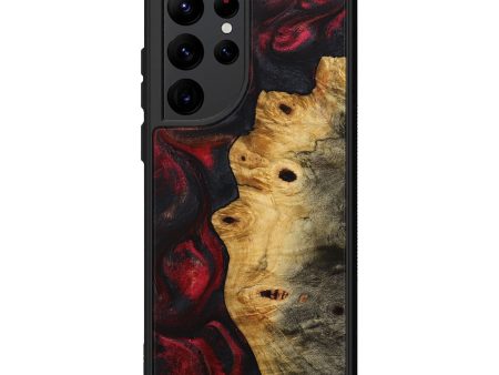 Galaxy S22 Ultra Wood+Resin Phone Case - Makenna (Red, 709760) For Sale