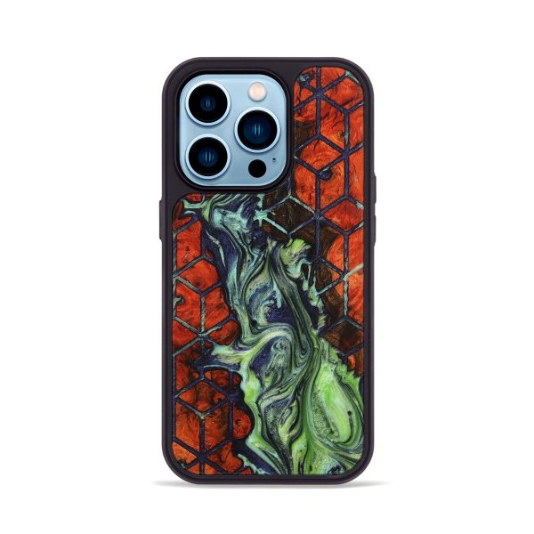 iPhone 14 Pro Wood+Resin Phone Case - Rita (Pattern, 710350) Online now