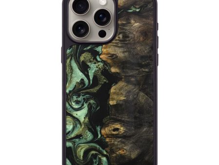 iPhone 15 Pro Max Wood+Resin Phone Case - Bill (Green, 707918) Sale