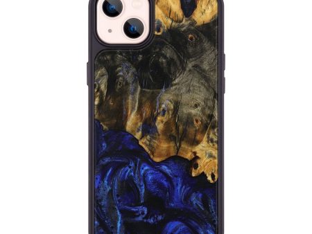 iPhone 14 Plus Wood+Resin Phone Case - Kinsley (Blue, 709353) on Sale