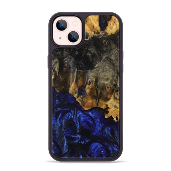 iPhone 14 Plus Wood+Resin Phone Case - Kinsley (Blue, 709353) on Sale