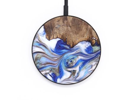 Circle Wood+Resin Wireless Charger - Ashley (Blue, 709594) Online