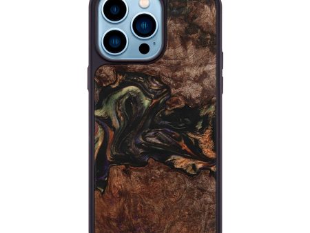 iPhone 14 Pro Max Wood+Resin Phone Case - Alessandra (Green, 708487) Online Sale