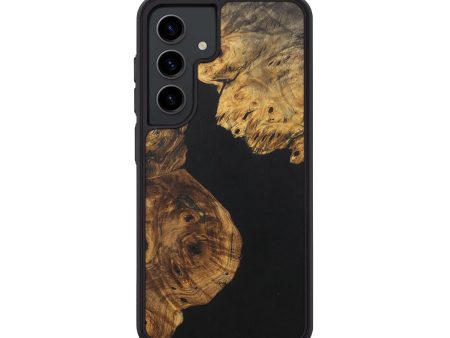 Galaxy S24 Wood+Resin Phone Case - Jaclyn (Pure Black, 706041) For Discount