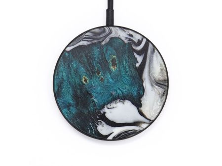 Circle Wood+Resin Wireless Charger - Aitana (Black & White, 706728) Fashion