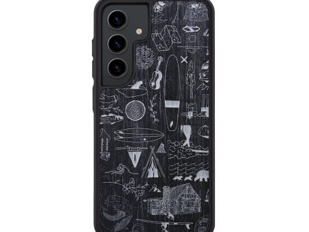 Galaxy S24 Wood+Resin Phone Case - Collage - Ebony (Curated) Cheap