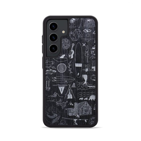 Galaxy S24 Wood+Resin Phone Case - Collage - Ebony (Curated) Cheap