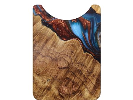 Live Edge Wood+Resin Wallet - Gerard (Teal & Gold, 708912) Hot on Sale