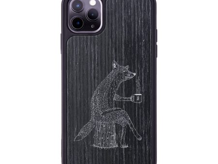 iPhone 11 Pro Max Wood+Resin Phone Case - Fox - Ebony (Curated) Sale