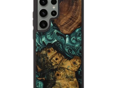 Galaxy S23 Ultra Wood+Resin Phone Case - Roland (Green, 707731) Fashion