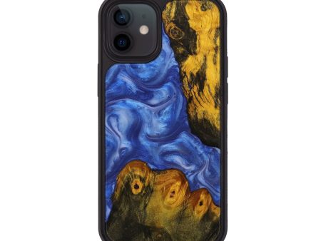 iPhone 12 Wood+Resin Phone Case - Anastasia (Blue, 708277) Discount