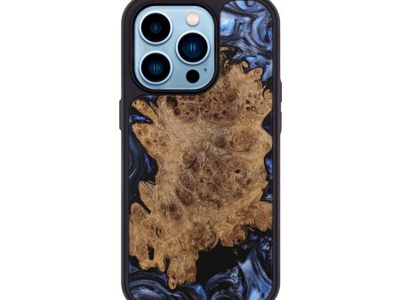 iPhone 14 Pro Wood+Resin Phone Case - Graham (Blue, 708870) Online Sale