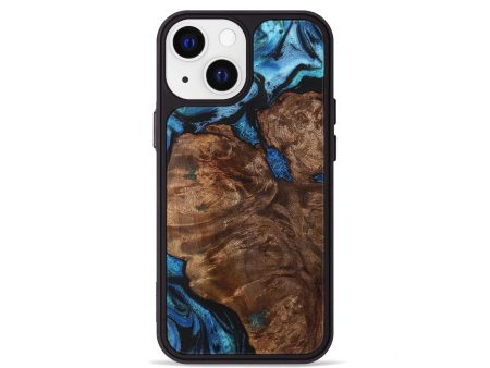 iPhone 13 mini Wood+Resin Phone Case - Demi (Blue, 706220) Online now