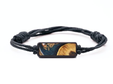 Classic Wood+Resin Bracelet - Josue (Teal & Gold, 709223) For Cheap