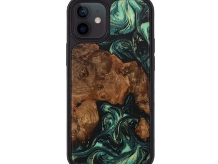 iPhone 12 Wood+Resin Phone Case - Melissa (Green, 707188) Online Sale