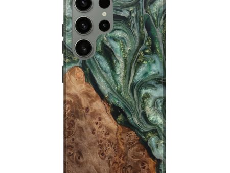 Galaxy S24 Ultra Wood+Resin Live Edge Phone Case - Donald (Green, 710146) For Discount