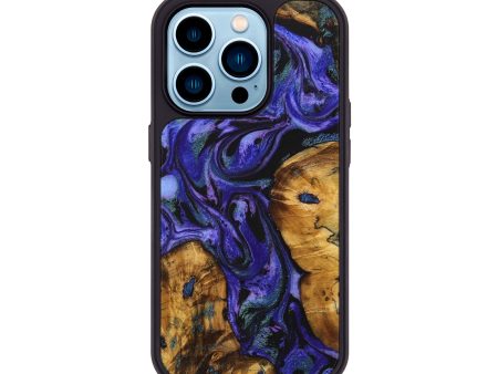 iPhone 14 Pro Wood+Resin Phone Case - Robin (Mosaic, 710417) For Discount