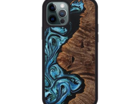 iPhone 12 Pro Wood+Resin Phone Case - Valeria (Blue, 708284) Online now