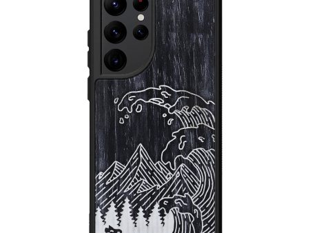 Galaxy S22 Ultra Wood+Resin Phone Case - Wave - Ebony (Curated) Online now