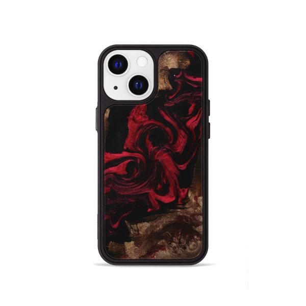 iPhone 13 mini Wood+Resin Phone Case - Haylee (Red, 706998) Online now