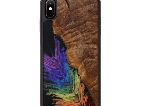 iPhone Xs Max Wood+Resin Phone Case - Vanessa (Feather, 707436) Sale