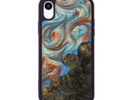 iPhone Xr Wood+Resin Phone Case - Kason (Teal & Gold, 710077) Online Hot Sale