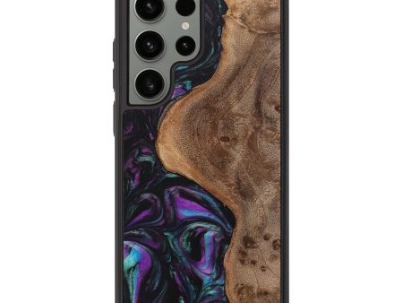 Galaxy S23 Ultra Wood+Resin Phone Case - Maverick (Purple, 708707) Fashion