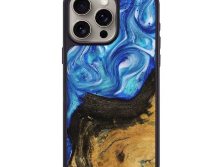 iPhone 15 Pro Max Wood+Resin Phone Case - Rickie (Blue, 709767) Fashion