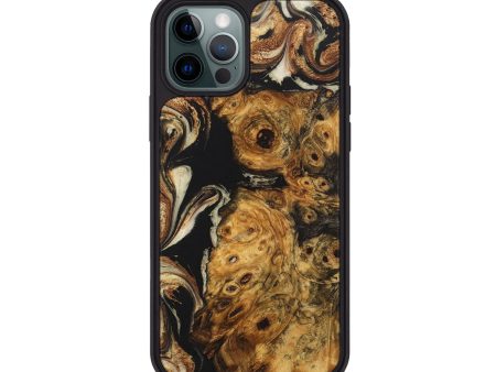 iPhone 12 Pro Wood+Resin Phone Case - Jesse (Black & White, 710330) For Cheap