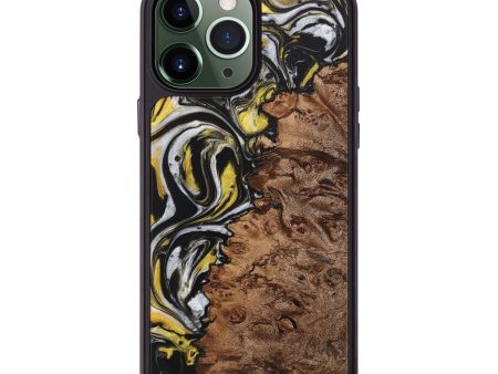 iPhone 13 Pro Max Wood+Resin Phone Case - Bennett (Black & White, 708963) Online Sale