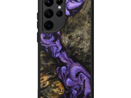 Galaxy S22 Ultra Wood+Resin Phone Case - Dwight (Purple, 709435) For Sale