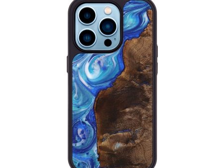 iPhone 14 Pro Wood+Resin Phone Case - Clark (Blue, 709717) Sale