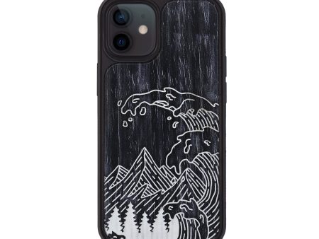 iPhone 12 Wood+Resin Phone Case - Wave - Ebony (Curated) Online