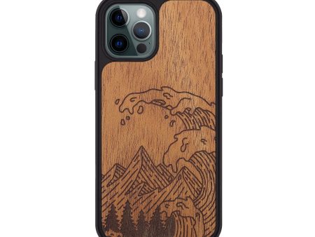 iPhone 12 Pro Wood+Resin Phone Case - Wave - Mahogany (Curated) Sale