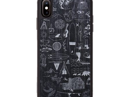 iPhone Xs Max Wood+Resin Phone Case - Collage - Ebony (Curated) Sale