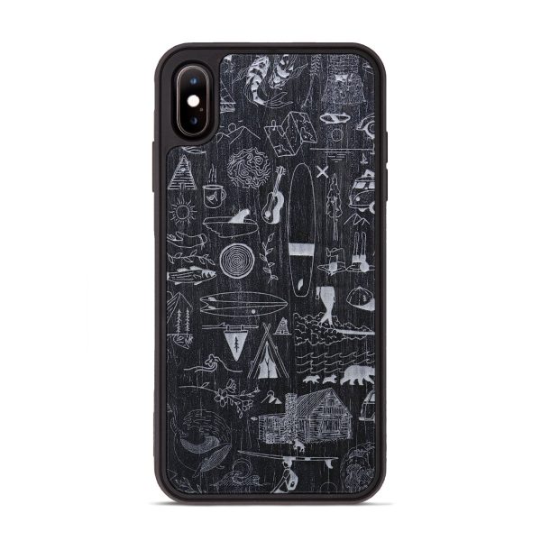 iPhone Xs Max Wood+Resin Phone Case - Collage - Ebony (Curated) Sale