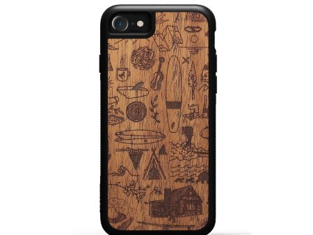 iPhone SE Wood+Resin Phone Case - Collage - Mahogany (Curated) Online