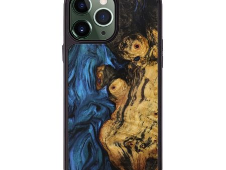 iPhone 13 Pro Max Wood+Resin Phone Case - Angie (Blue, 706930) For Cheap