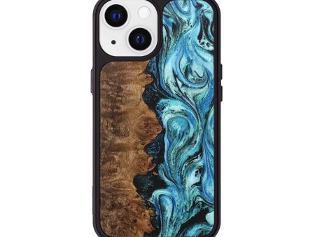 iPhone 13 Wood+Resin Phone Case - Kierra (Blue, 706006) Online Sale