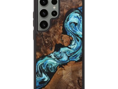 Galaxy S23 Ultra Wood+Resin Phone Case - Derek (Blue, 705981) Online now