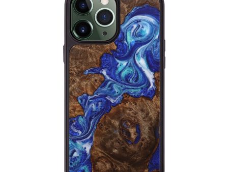 iPhone 13 Pro Max Wood+Resin Phone Case - Benny (Blue, 705874) Supply