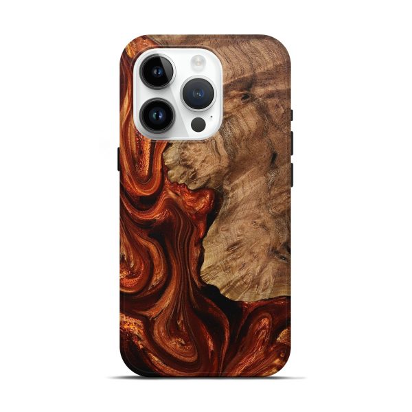 iPhone 15 Pro Wood+Resin Live Edge Phone Case - Warren (Red, 705436) Supply